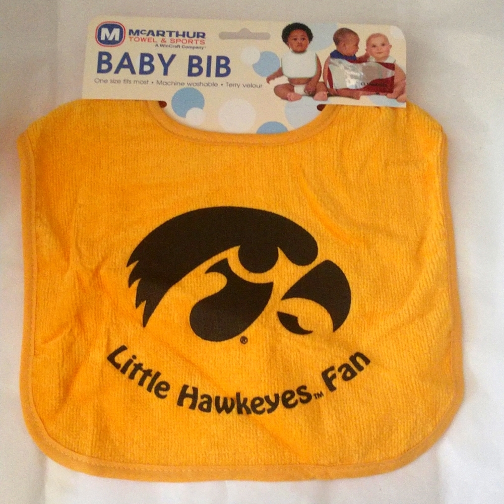 NCAA University Of Iowa Hawkeyes Fan Baby Bib NWT